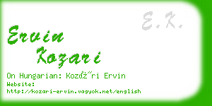 ervin kozari business card